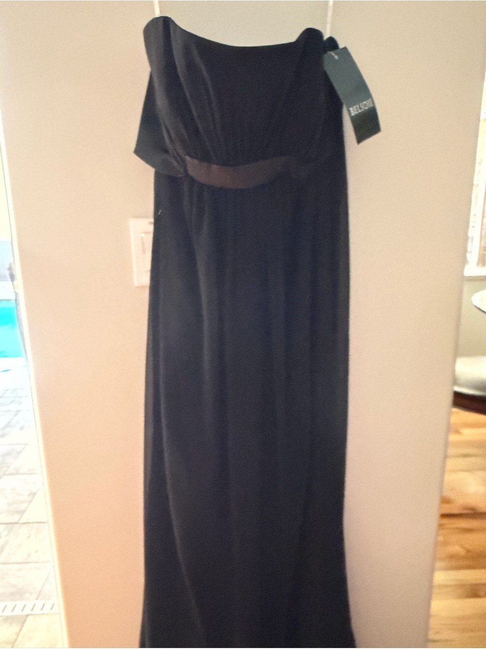 Black Strapless Evening Gown - Brand: Belsoie